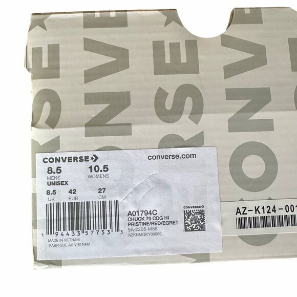 ❤️Converse Chuck All Star 70 Hi Comme des Garcons PLAY Sz 8.5 Mens Shoes A01794C - Picture 8 of 10